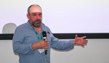 Dom Baker delivering a presentation at Propel@YH Boot Camp