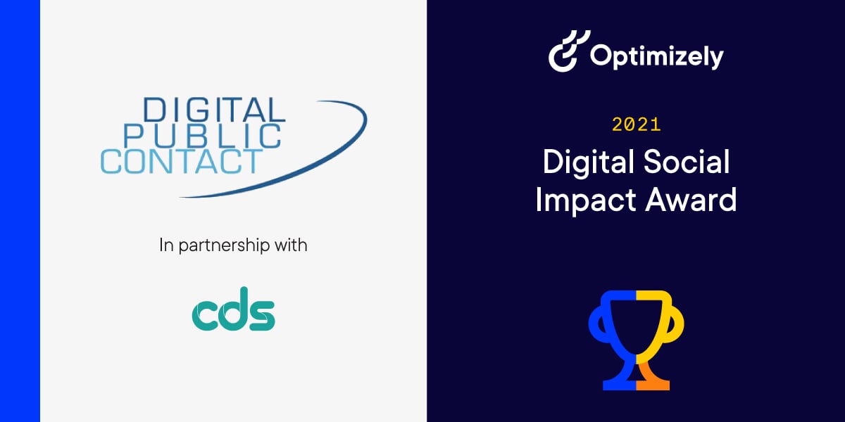 Digital Public Contact and CDS logos with the Digital Social Impact Award 2021